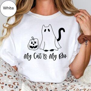 My Cat is my Boo NEW white short sleeve shirt